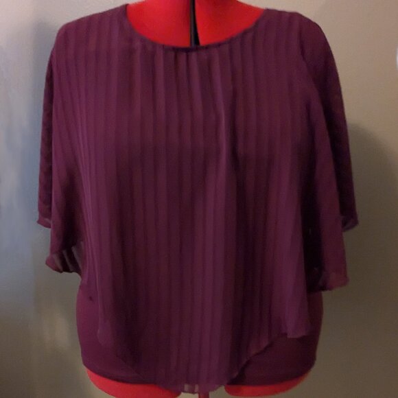 Theo & b burgundy tank with silky/swingy over layer, size XL - Picture 2 of 10